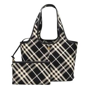 Burberry Black and White Check Tote